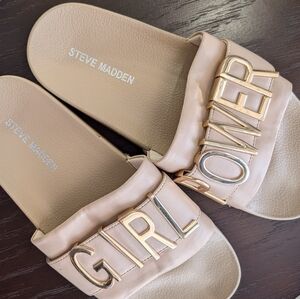 ❤️ Steve Madden Nude Beige Slide Sandals Size 6